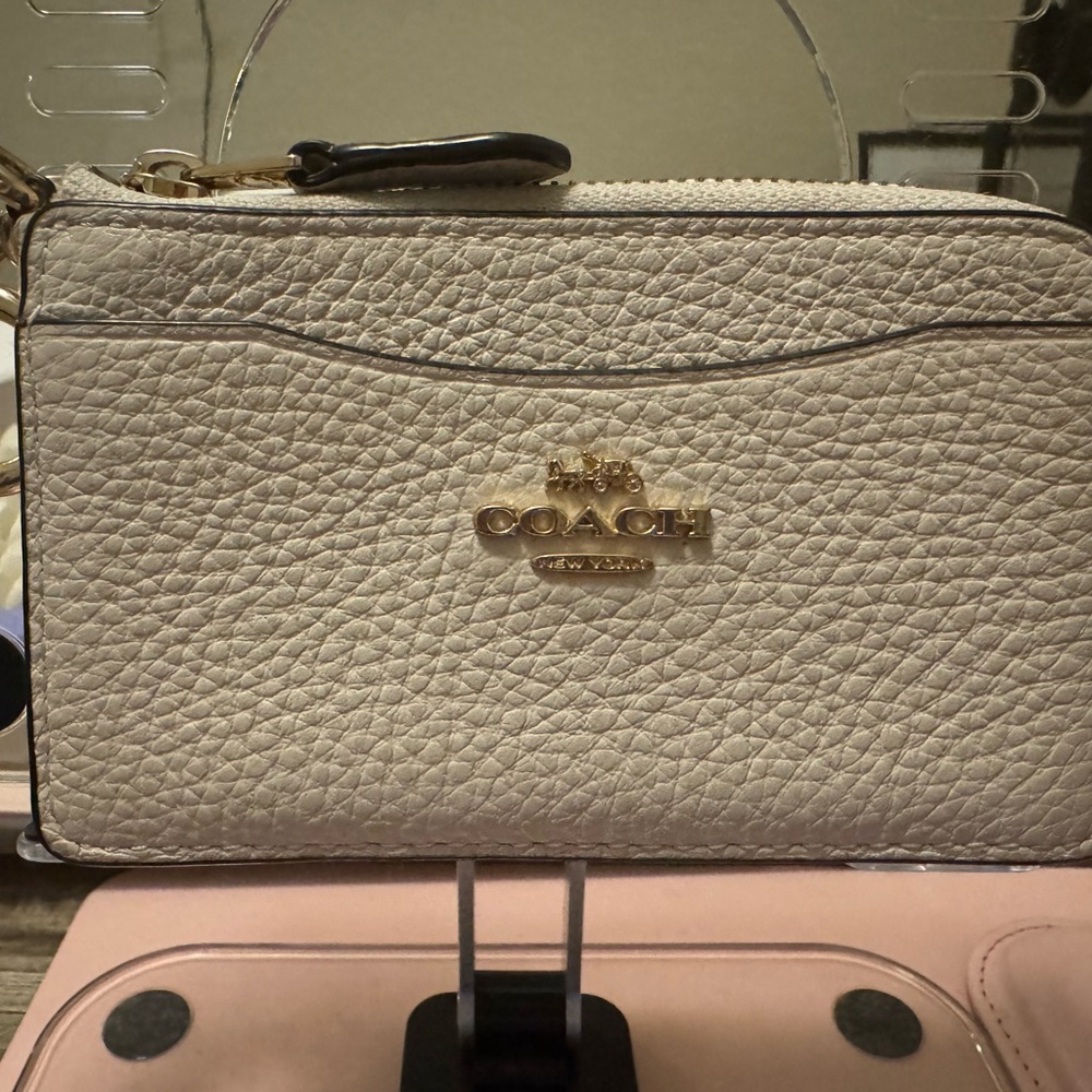 Coach Pebbled Leather Crossbody Bag in Cream